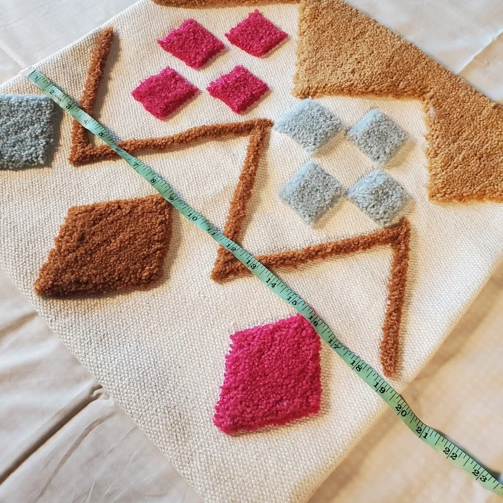 IKEA 20x20 Brunstarr Colorful Tufted Wool Pillow Cover Cushion‎ Cover geometric